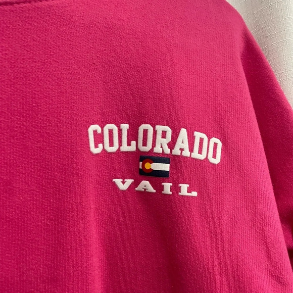 Pink and White Vail Colorado Sky Sweatshirt Size Medium - Picture 3 of 5